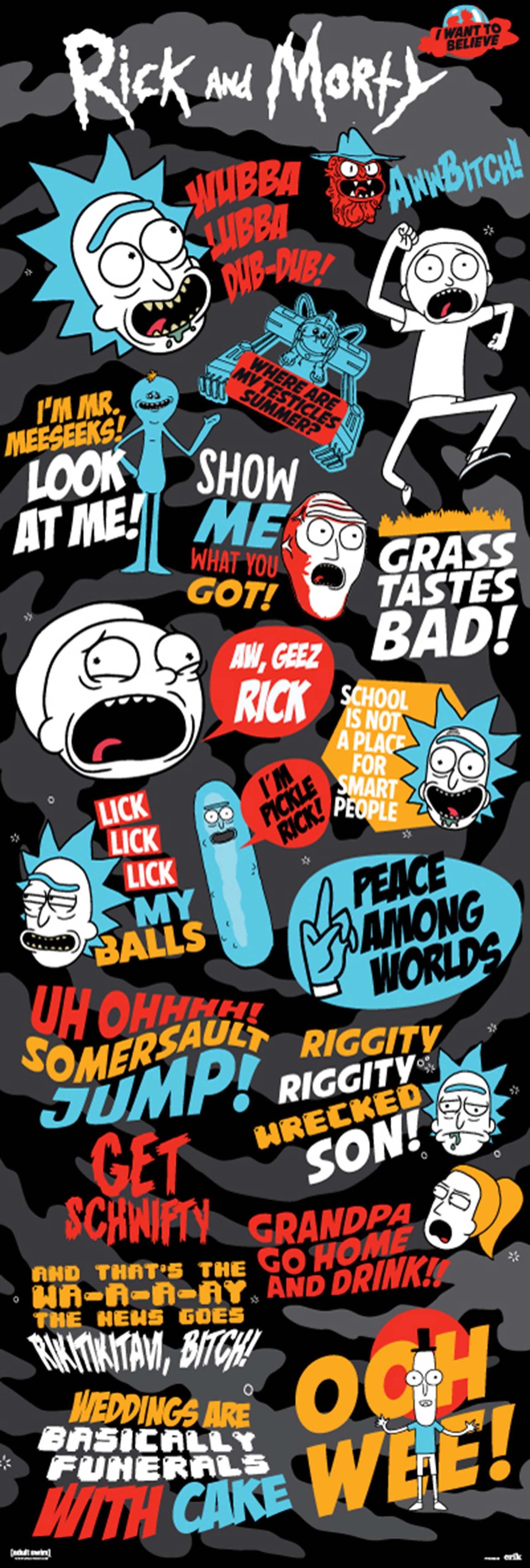 Grupo Erik Poster Rick and Morty Langbahnposter Quotes 3 53 x 158 cm