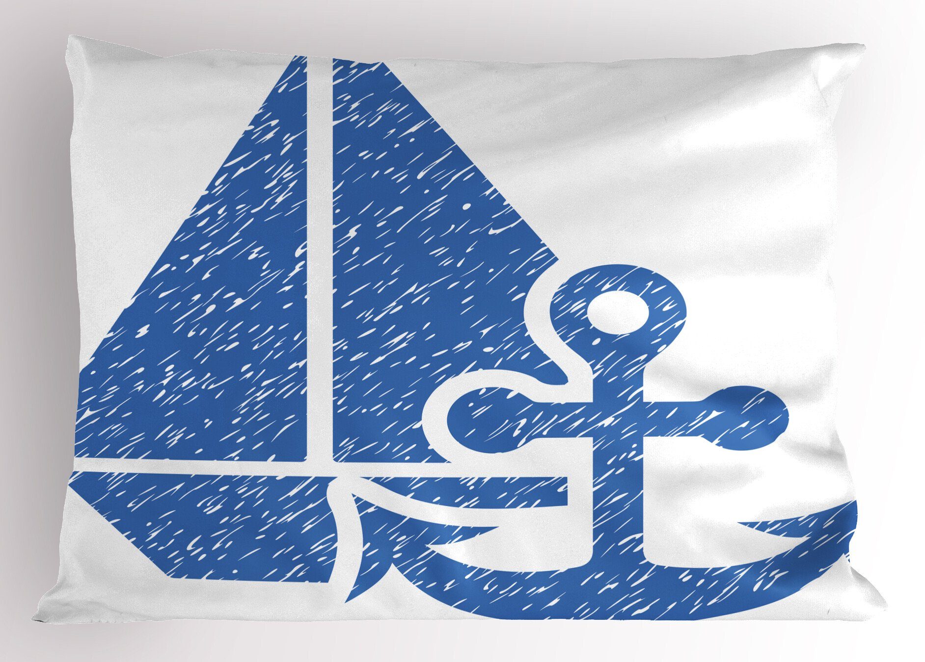 (1 Size Kissenbezug, Dekorativer Vintage Stück), King Gedruckter Abakuhaus Kissenbezüge Segelboot Standard Blue