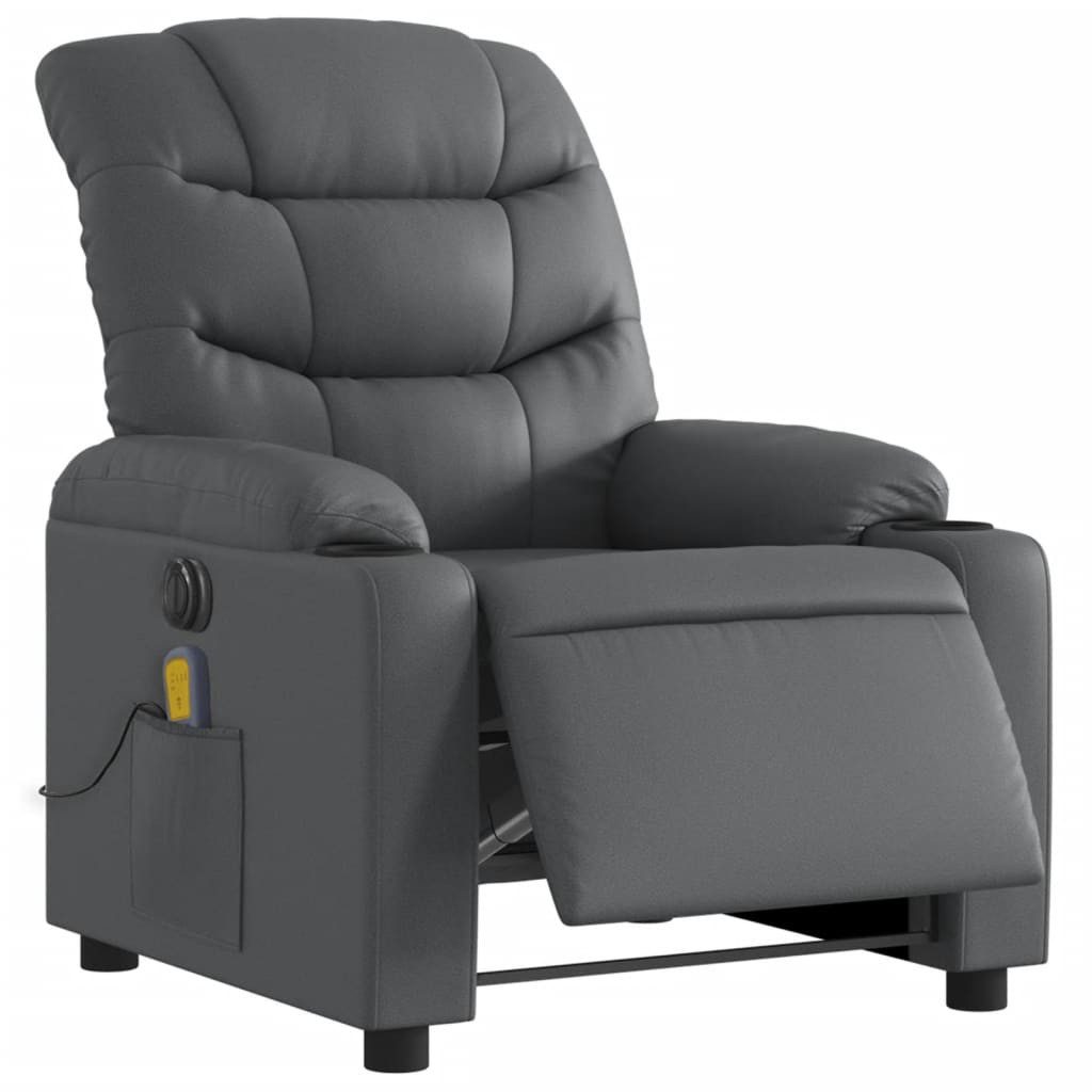 vidaXL Sessel Massagesessel Elektrisch Grau Kunstleder günstig online kaufen