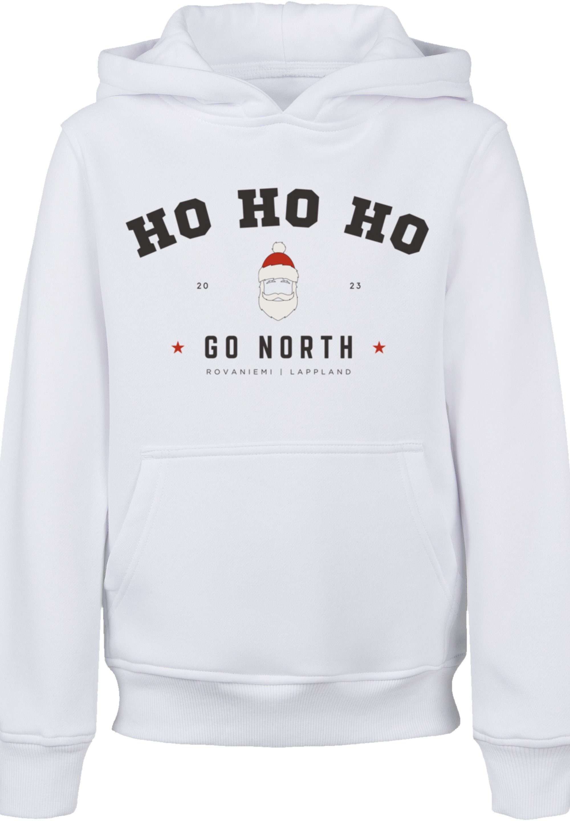 Ho Weihnachten, Geschenk, Weihnachten Claus Santa Ho Ho Kapuzenpullover F4NT4STIC Logo weiß