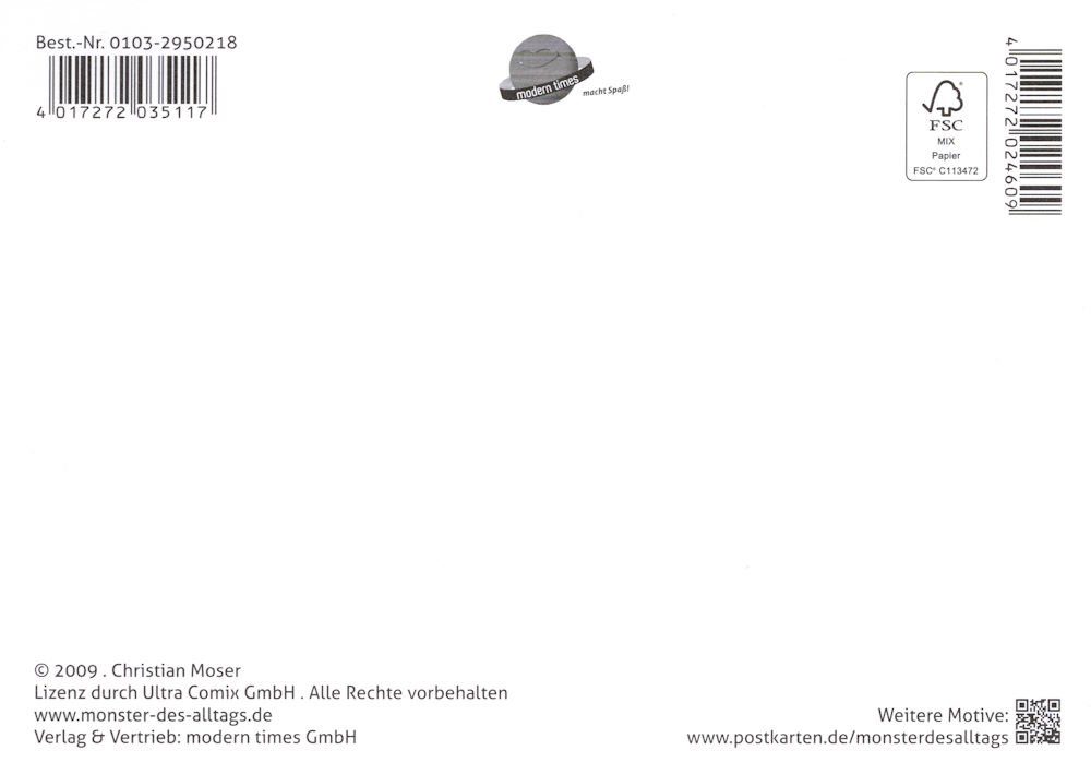 08: Postkarte - "Monster No. des unpünktlichkeit, Alltags die"