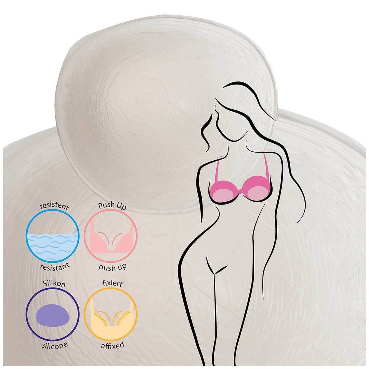 Eröffnungspreis für alle Produkte! Miss Perfect BH-Einlagen W2G3900010202630, oder Add-a-Size, Push-up Einlage, Add-a-Size BH Transparent Silikon Triangel Silikon Contour