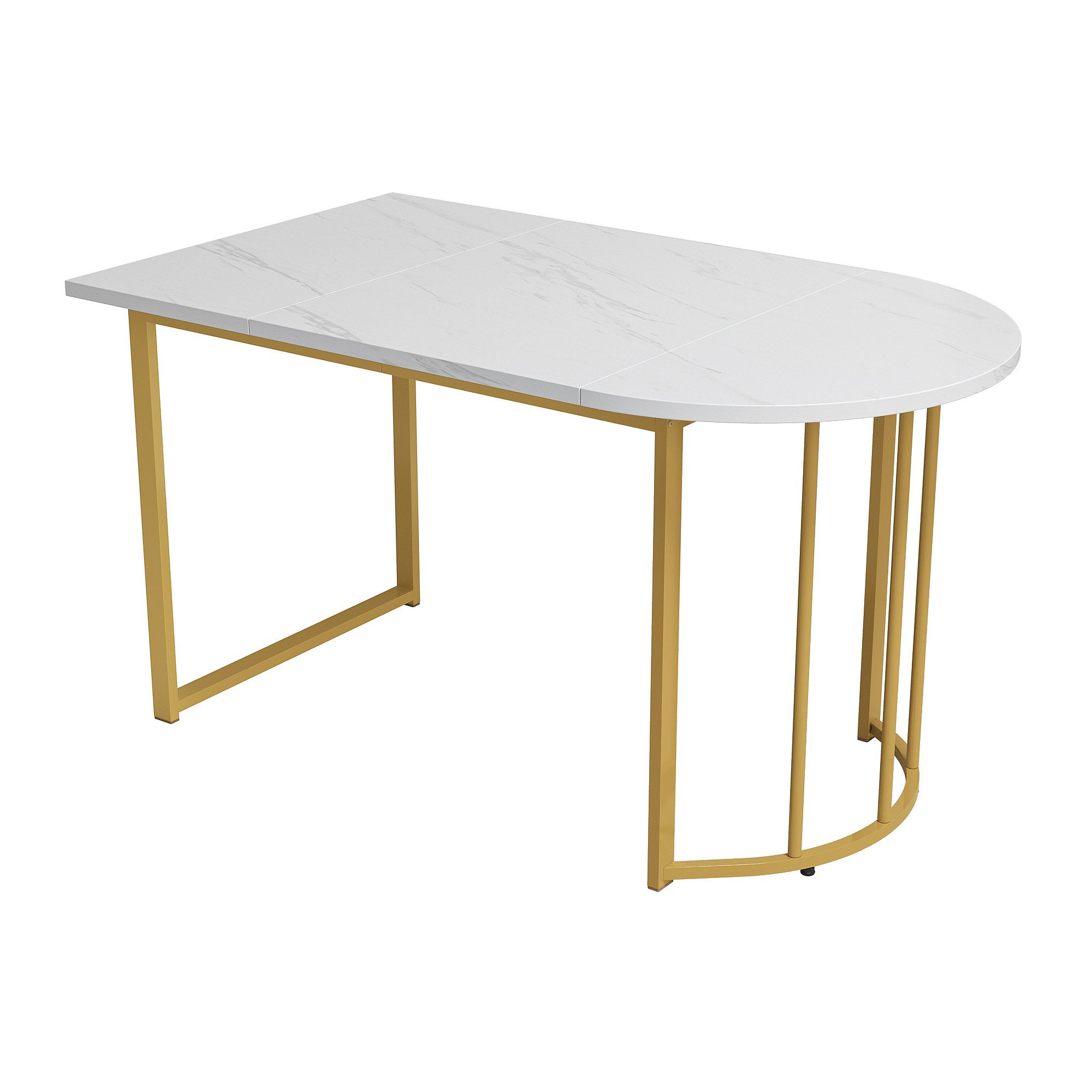 Flieks Esstisch (138,5x80x75cm, 1-St), halbovaler Küchentisch günstig online kaufen