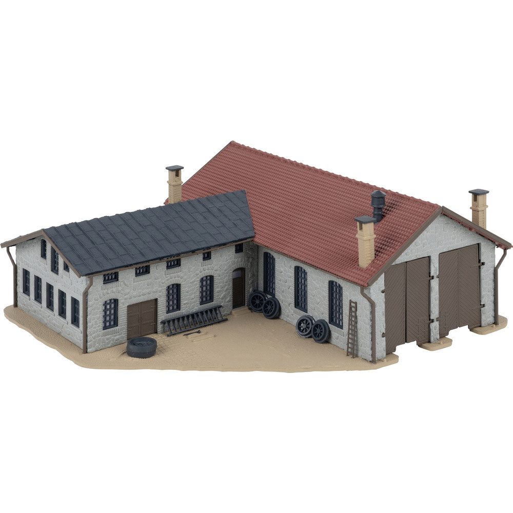Modelleisenbahn-Set Faller 222106 N Zweiständiger Lokschuppen mit Werkstatt