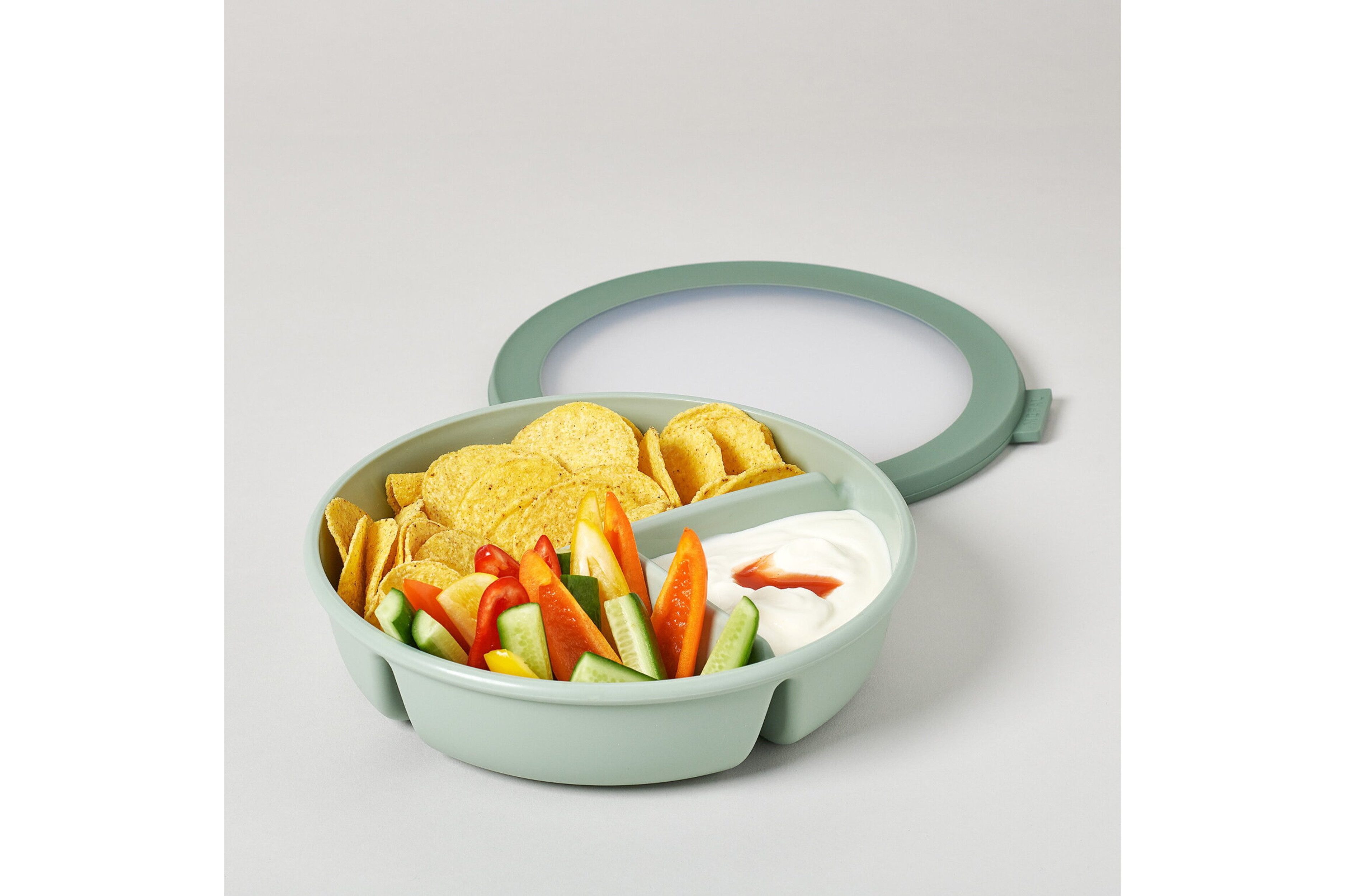 Mepal Lunchbox Bento-Schüssel rund Cirqula mit 3 Fächern für Meal-Prep, Polypropylen (PP), Thermoplastische Elastomere (TPE), Frischhaltedose luftdicht, Mahlzei – Bild 5 von 5