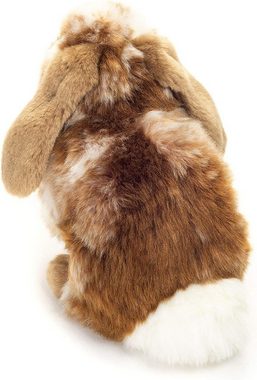 Teddy Hermann® Kuscheltier Hase sitzend dunkelbraun/weiß 20 cm, zum Teil aus recyceltem Material