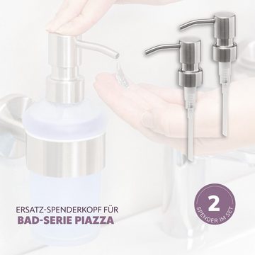bremermann Seifenspender Bad-Serie PIAZZA - Ersatz-Seifenspenderpumpkopf (2), Edelstahl matt