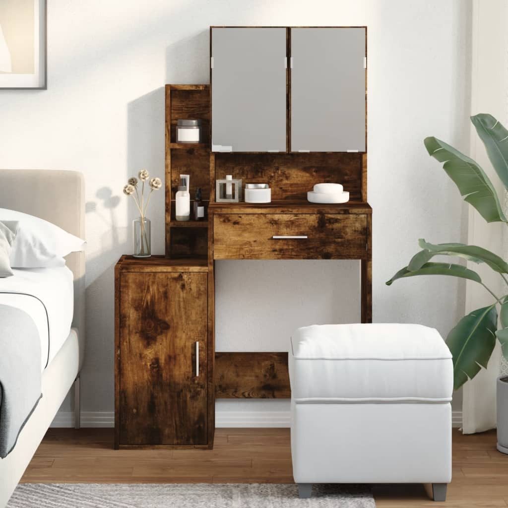 vidaXL Schminktisch Schminktisch mit Schrank Räuchereiche günstig online kaufen
