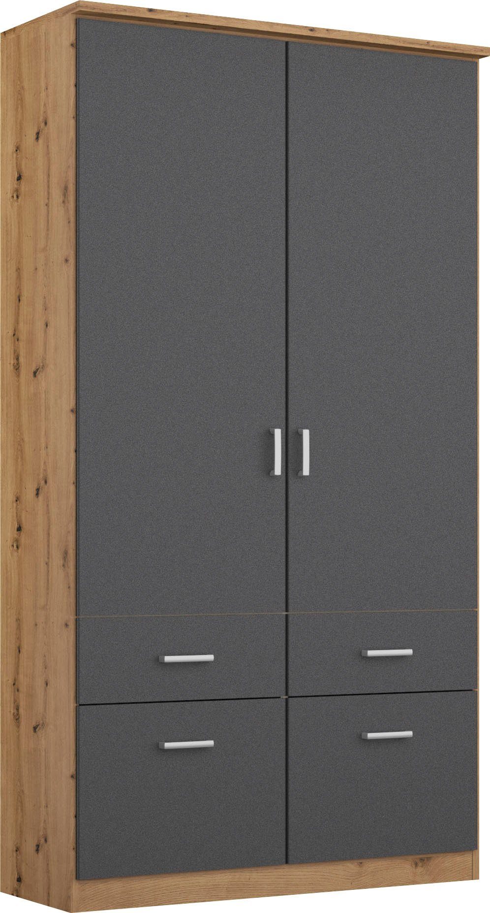 rauch Kleiderschrank Bremen grau/eiche artisan