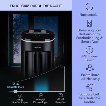 Klarstein Ventilatorkombigerät IceWind Plus Smart 4-in-1 Luftkühler, mit Wasserkühlung & Eis mobil Klimagerät ohne Abluftschlauch