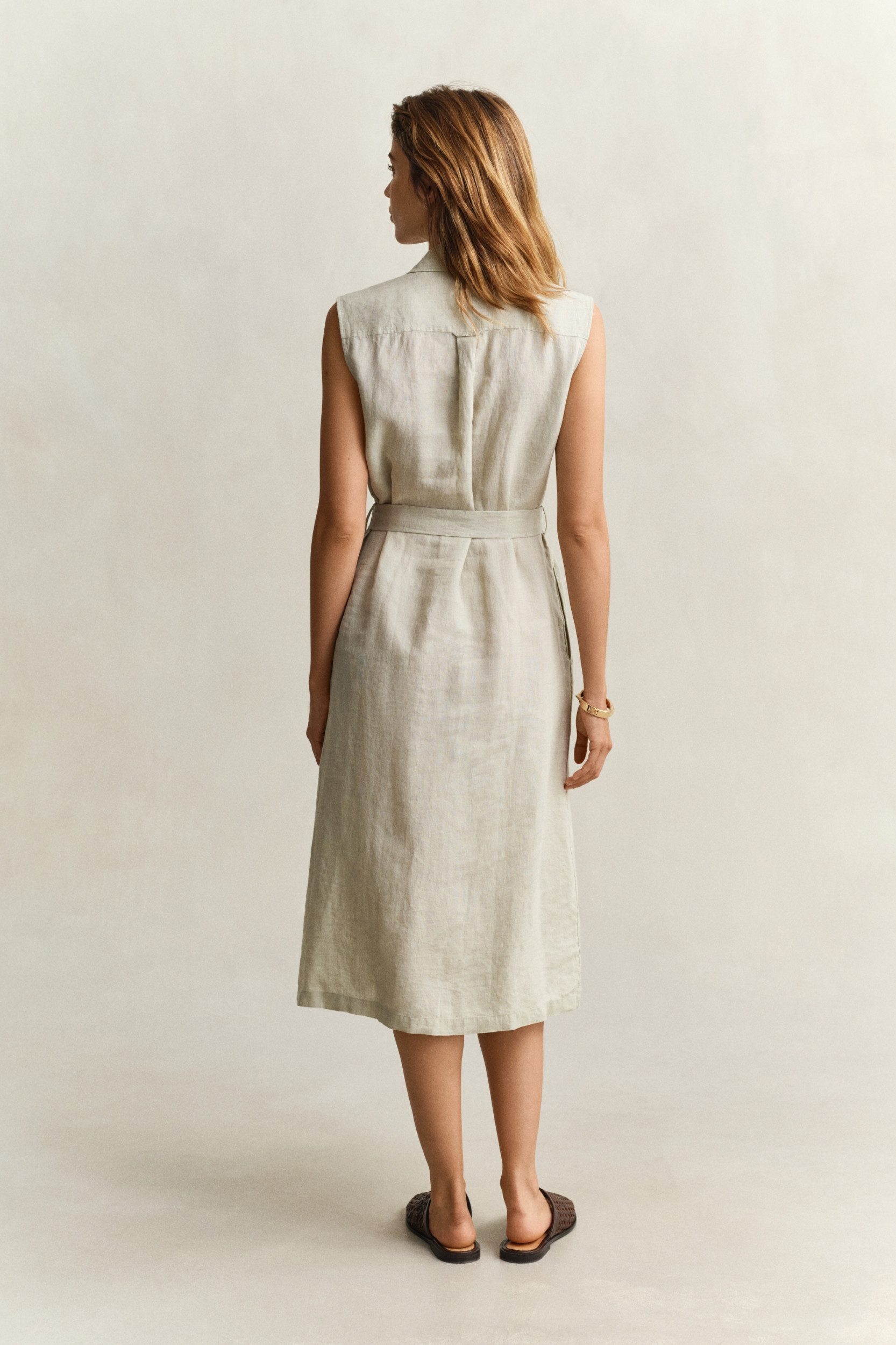 Gant Midikleid LINEN SLEEVELESS DRESS