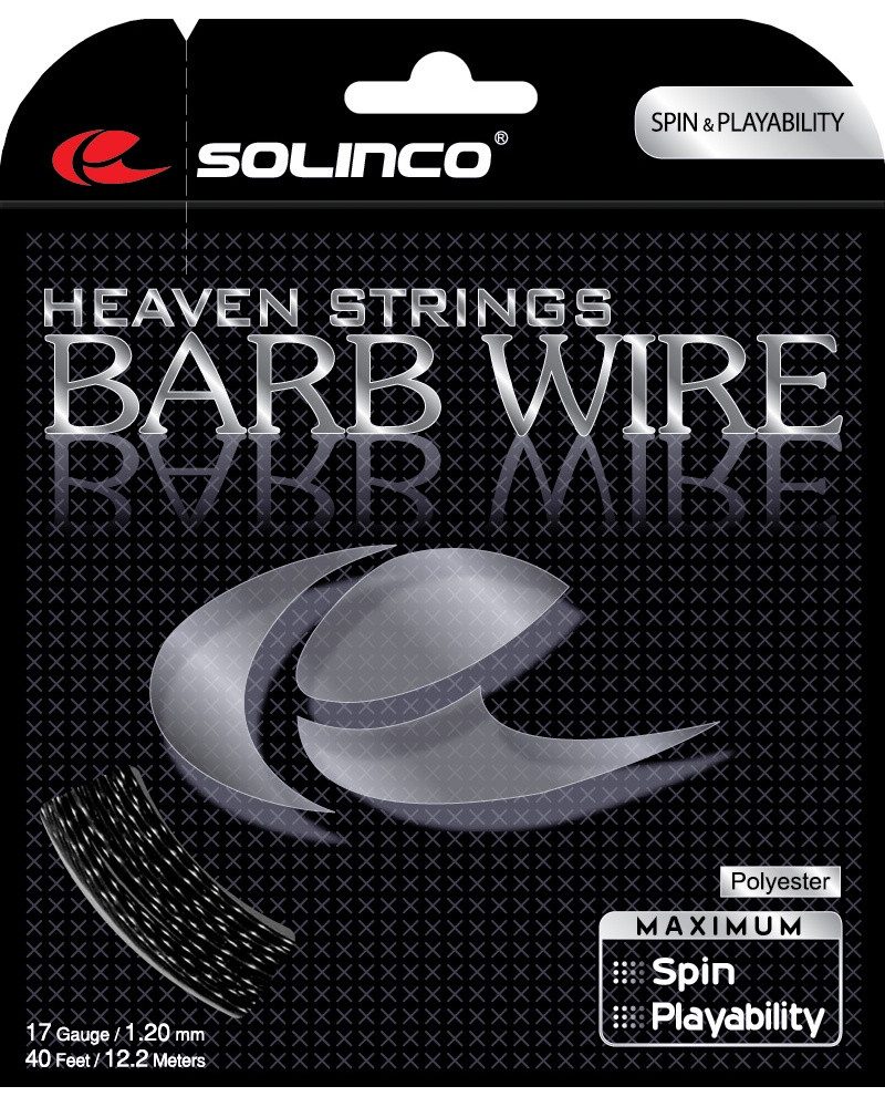 Tennissaite Barb Wire (Spin+Haltbarkeit) schwarz 12m Set