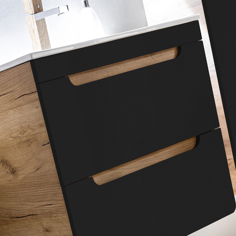 Lomadox Waschbeckenschrank NEW-LUTON Wotan Eiche Nb. günstig online kaufen