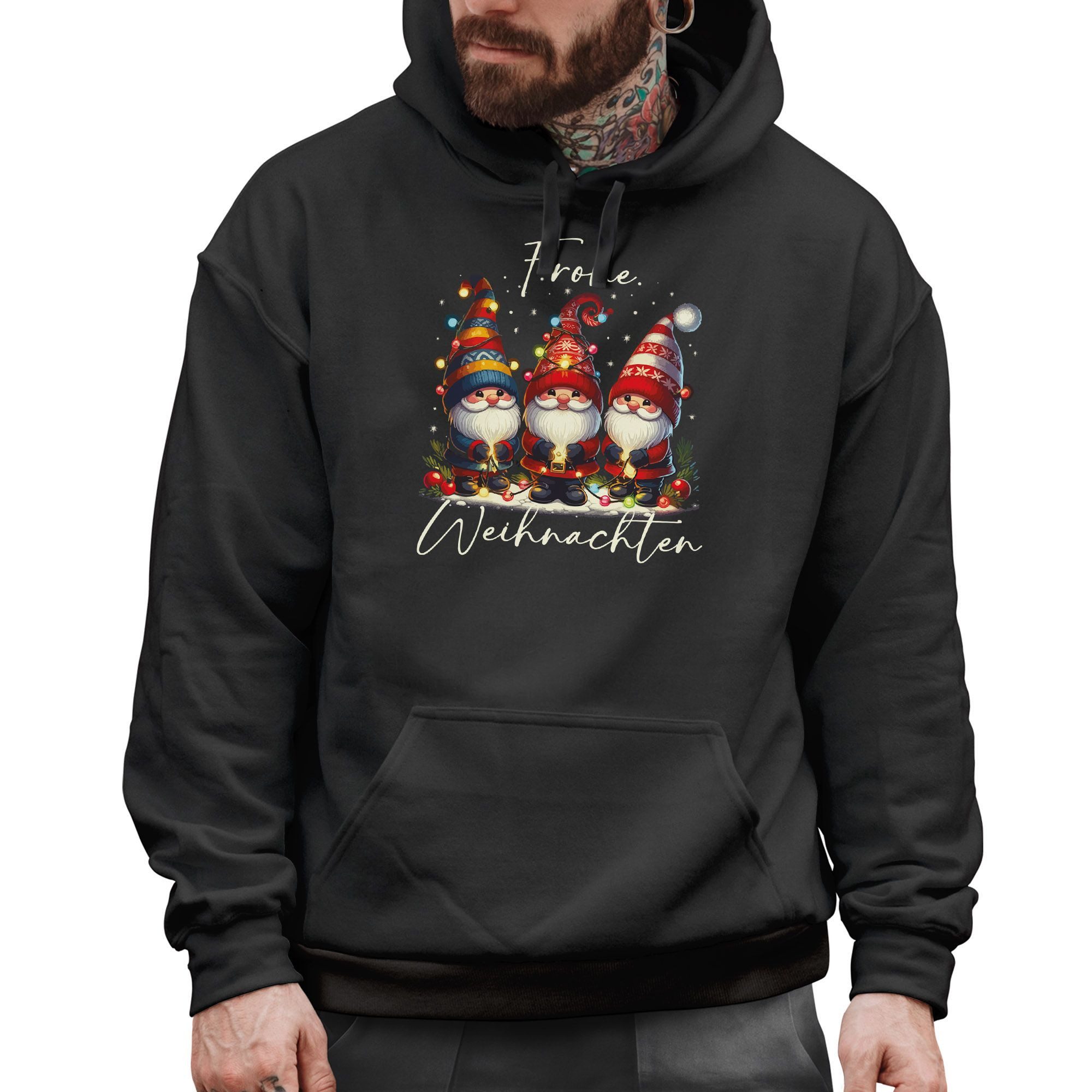 MoonWorks Hoodie Hoodie Herren Frohe Weihnachten Wichtel Weihnachtspullover günstig online kaufen