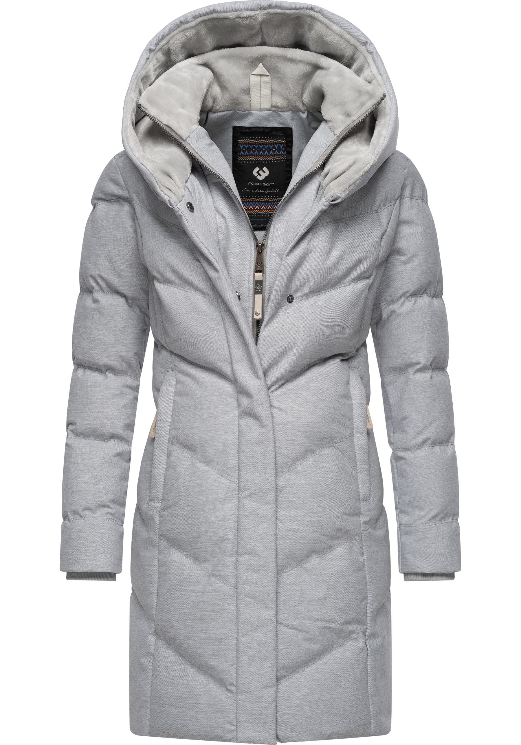 Ragwear Steppmantel Natalka Cosy wasserdichter Mantel mit flauschigem Kunstfell-Kragen