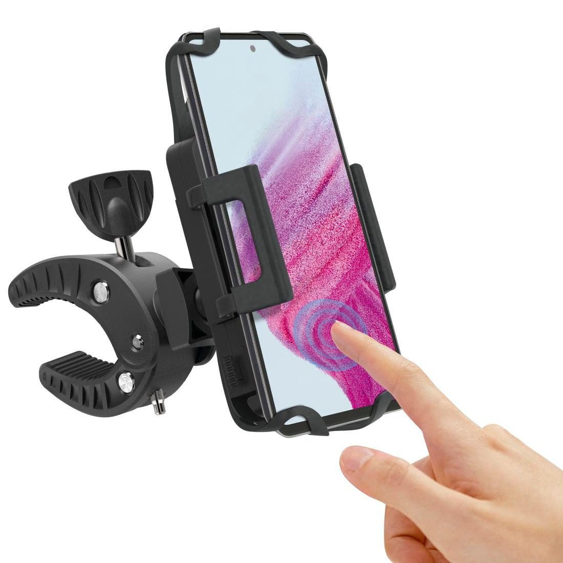 Hama Smartphone-Halterung Fahrrad-Handyhalterung Strong 360 Grad drehbar univers. f. Smartphones, (bis 6,5 Zoll)