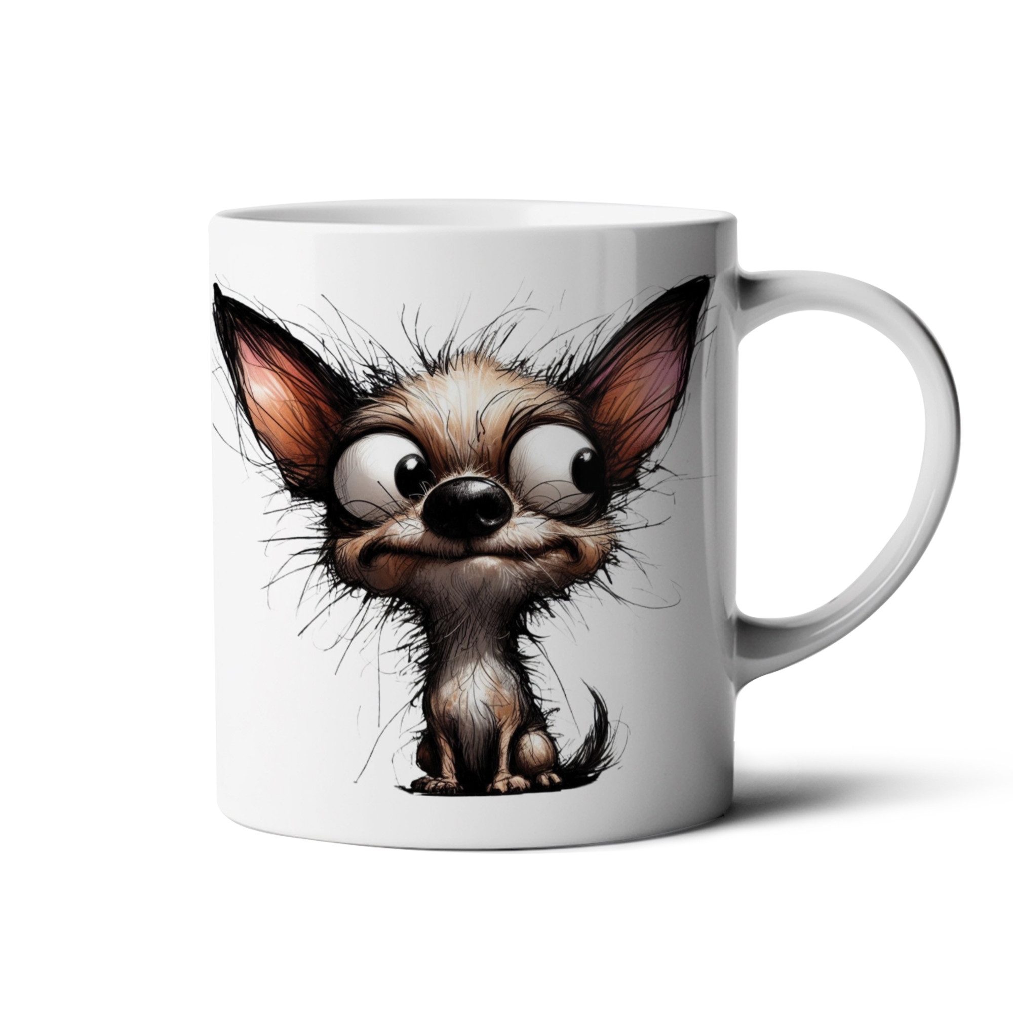 Hustling Sharks Tasse Hustling Sharks® Tasse mit Tiermotiv - Lustige Hunde Fratze#29, 330 ml