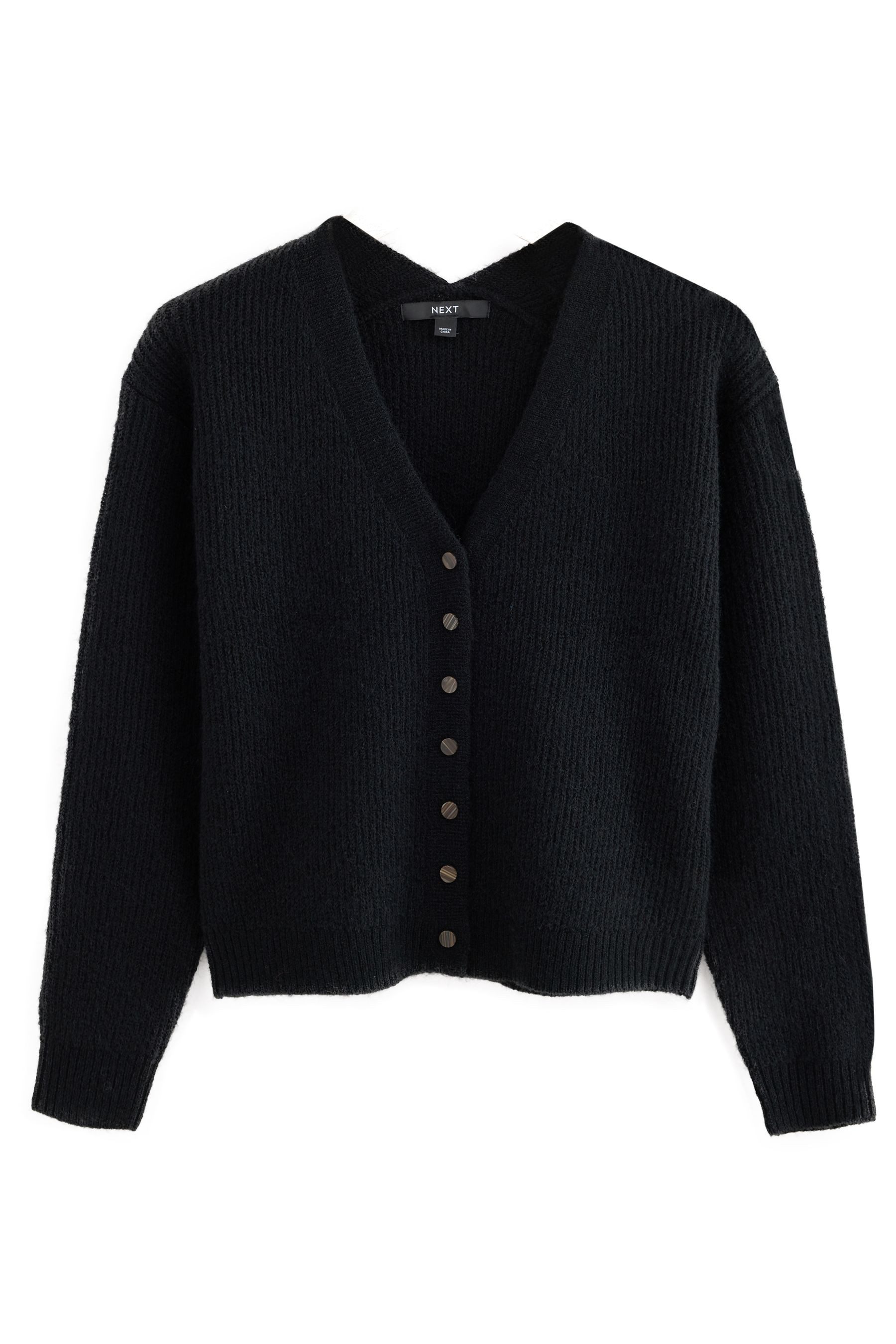 Next Strickjacke Langärmelige, gerippte Strickjacke mit (1-tlg)