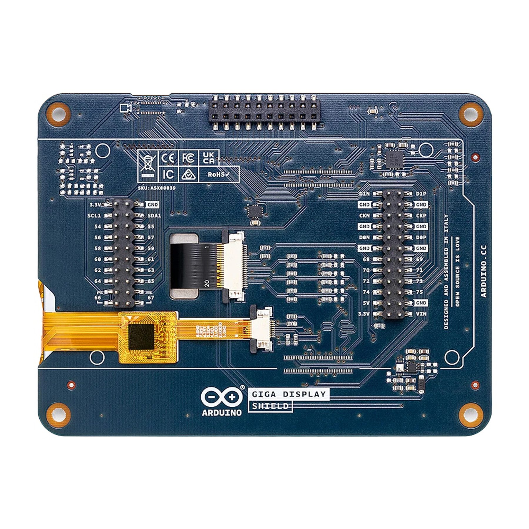 Arduino Anzeigegerät ARDUINO GIGA Display Shield ASX00039 Touchscreen Monitor, 10,1 cm