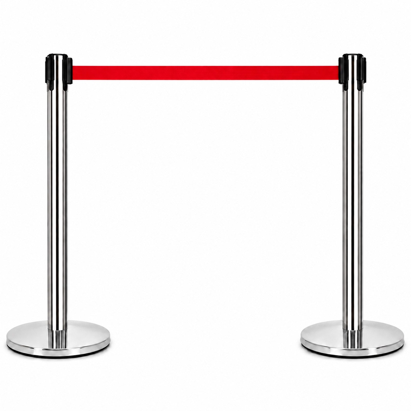 HTI-Living Absperrpfosten Personenleitsystem mit Zugband und Edelstahlpfosten im 2er Set