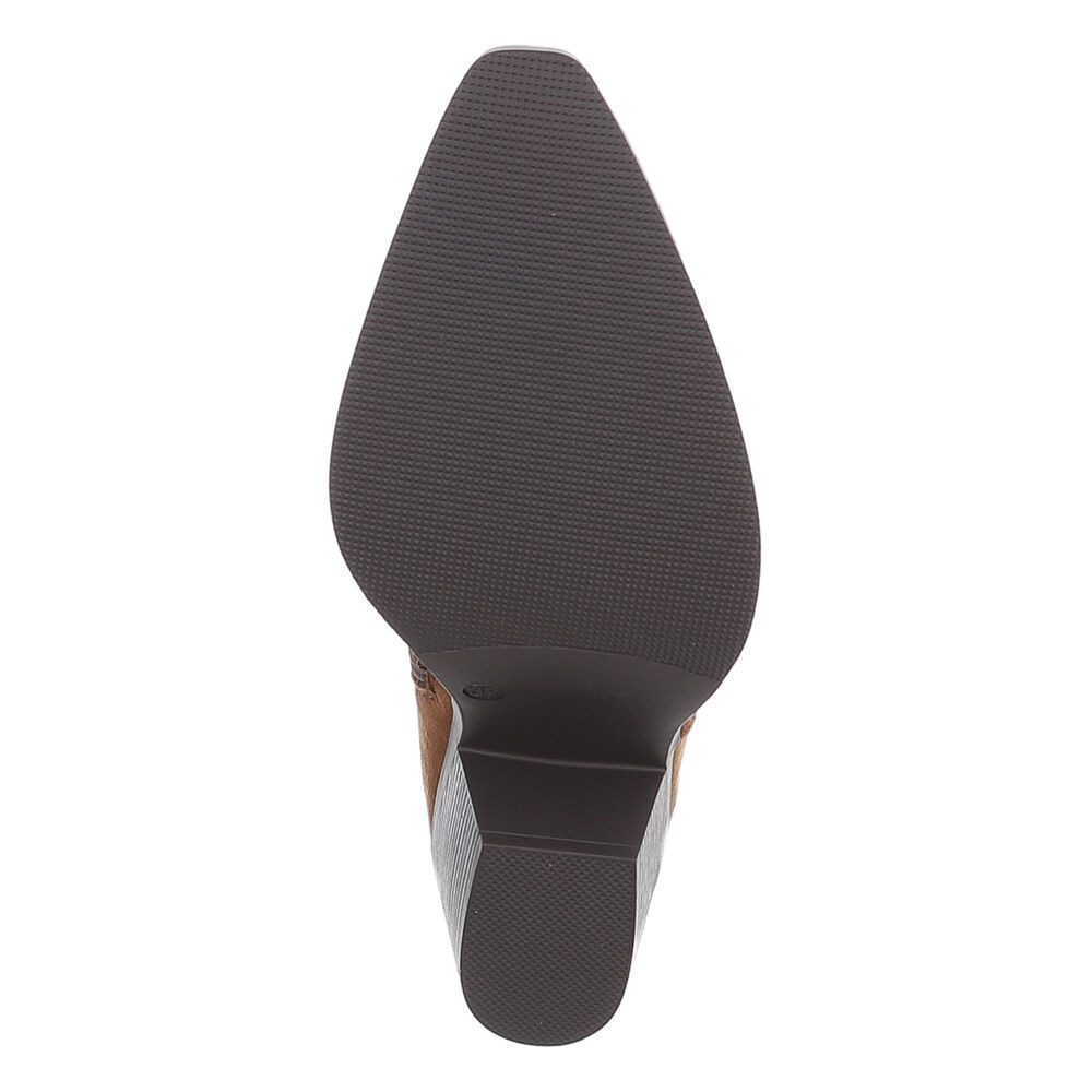 Ital-Design Elegante Stiefeletten mit Ausschnitt für Damen in Alltag und Freizeit Sommerboots (91117078) Blockabsatz Stiefeletten in Braun