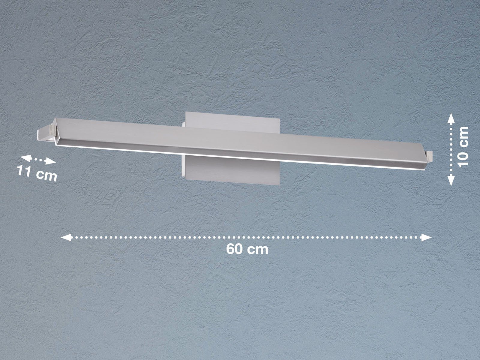 FISCHER & HONSEL LED Wandleuchte, Dimmfunktion, LED fest integriert, Lichtfarbe Warmweiß-Neutralweiß einstellbar, 2er SET 60cm lang mit Schalter, Updown Wand-Montage Innen