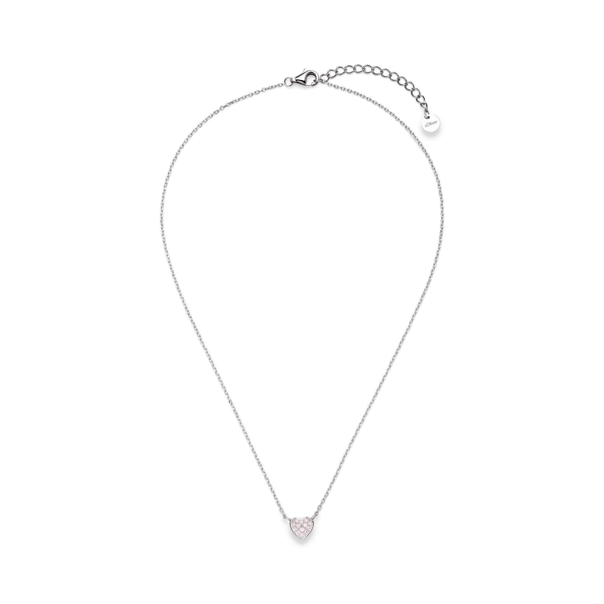 s.Oliver Kette mit Anhänger Heart, Herz, mit Zirkonia (synth)