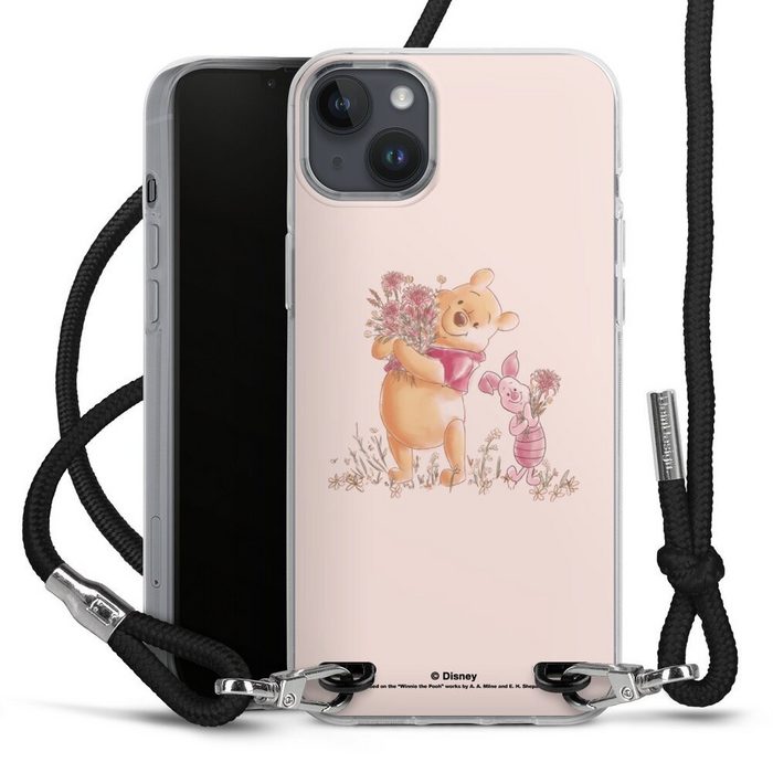 DeinDesign Handyhülle Winnie Puuh Ferkel Offizielles Lizenzprodukt Disney Apple iPhone 14 Plus Handykette Hülle mit Band Case zum Umhängen
