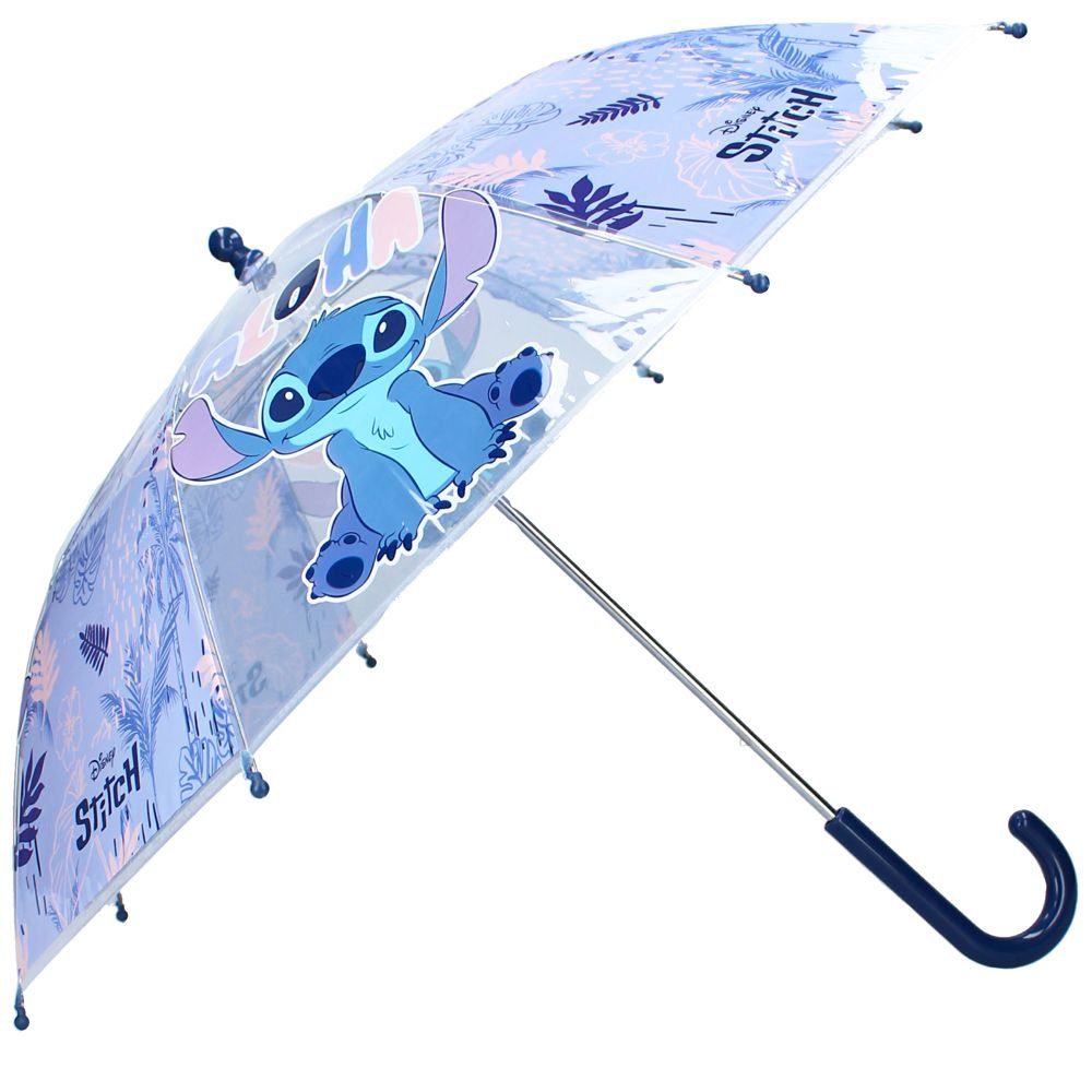 Disney Stockregenschirm Stockschirm blau & transparent Disney Stitch Kinder Regenschirm