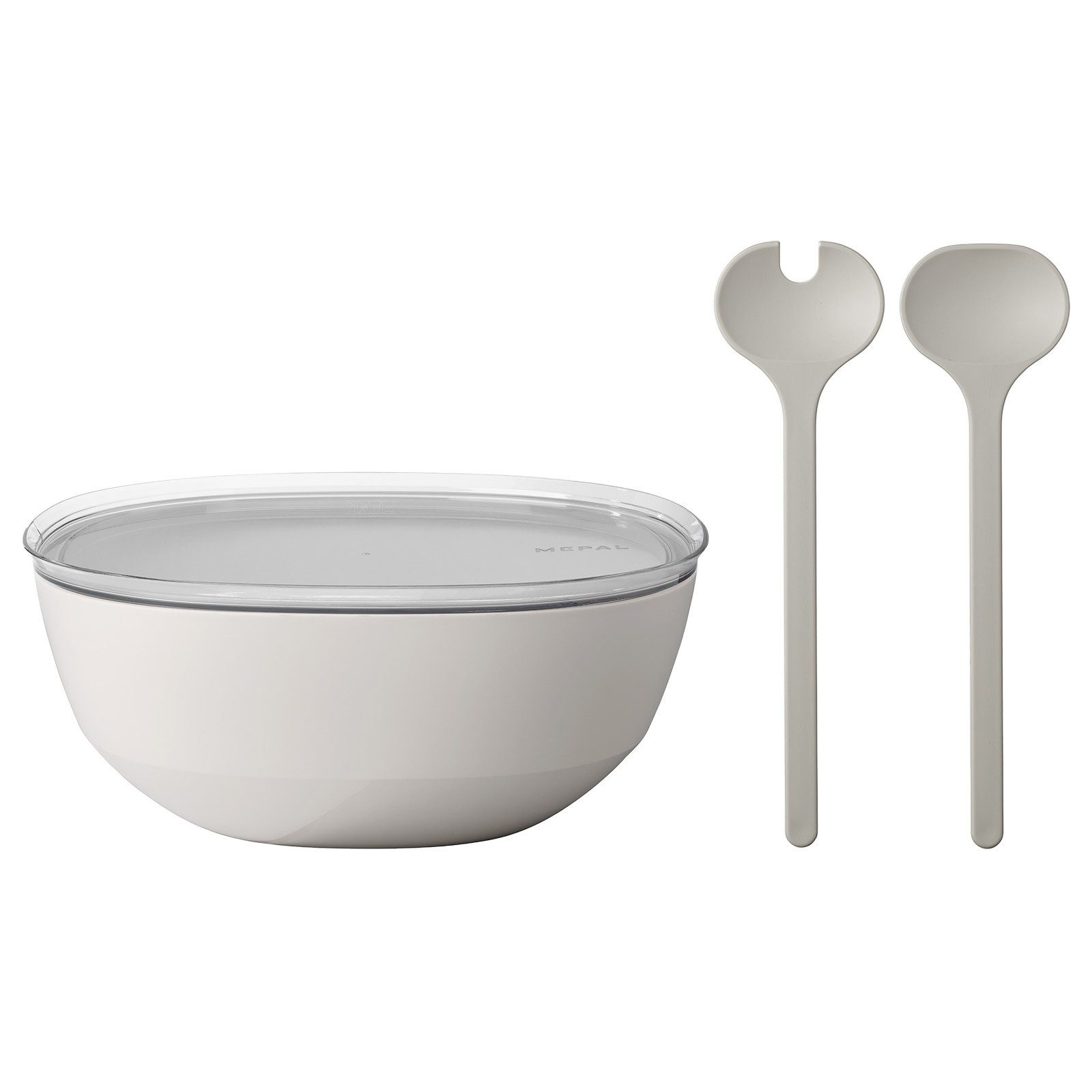 Mepal Schale Silueta Servierschale mit Deckel & Salatbesteck, Kunststoff, (1x Schale, 1x Salatbesteck, 2-tlg)
