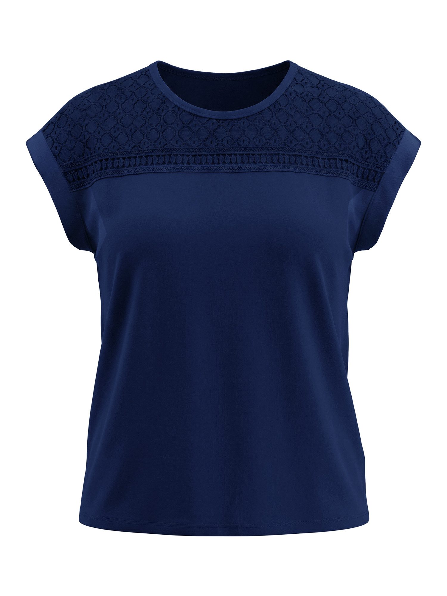 T-Shirt Damen Freizeit Bluse mit Spitze