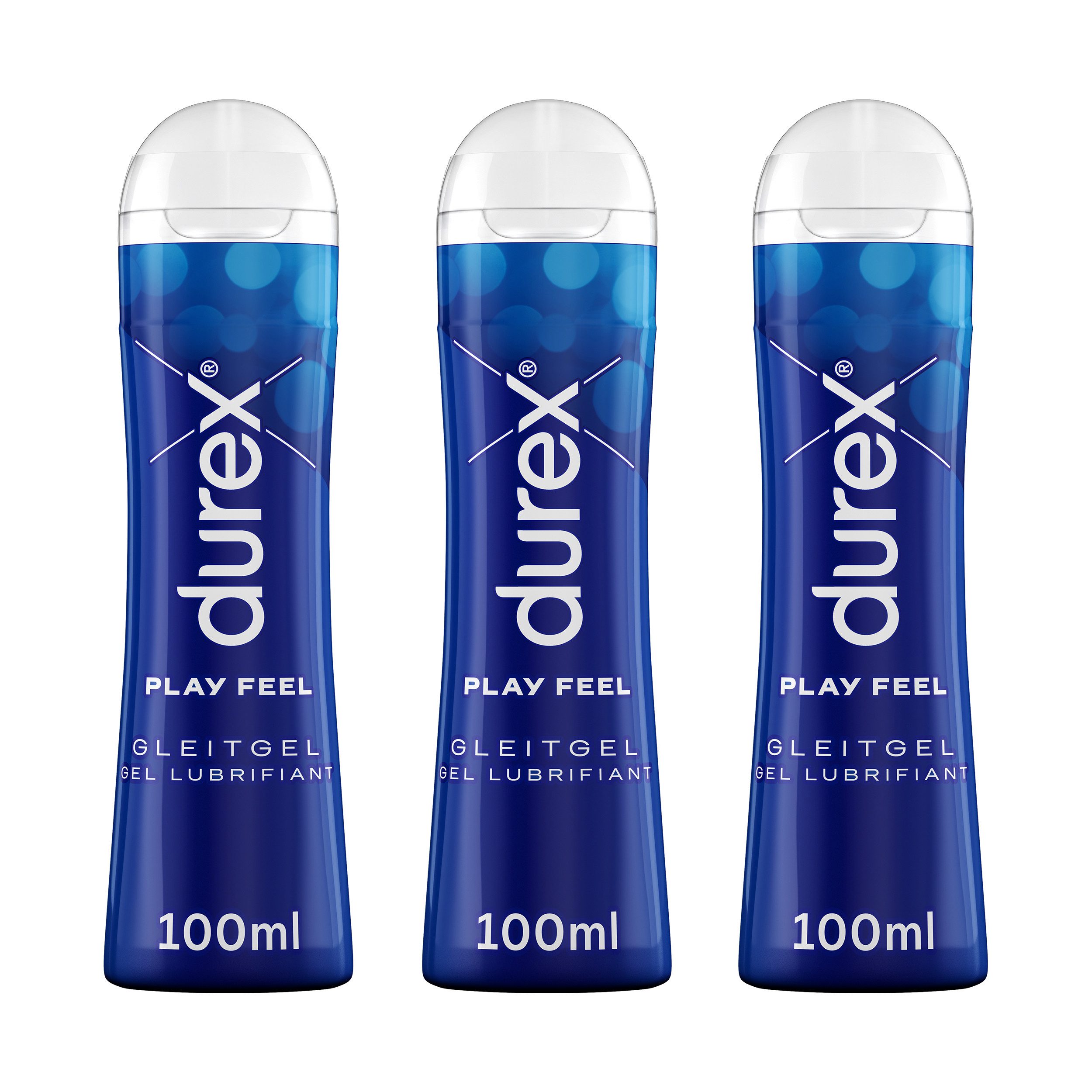 durex Gleitgel Play Feel (3 x 100ml), Spar-Pack, 3-tlg., & dermatologisch getestet