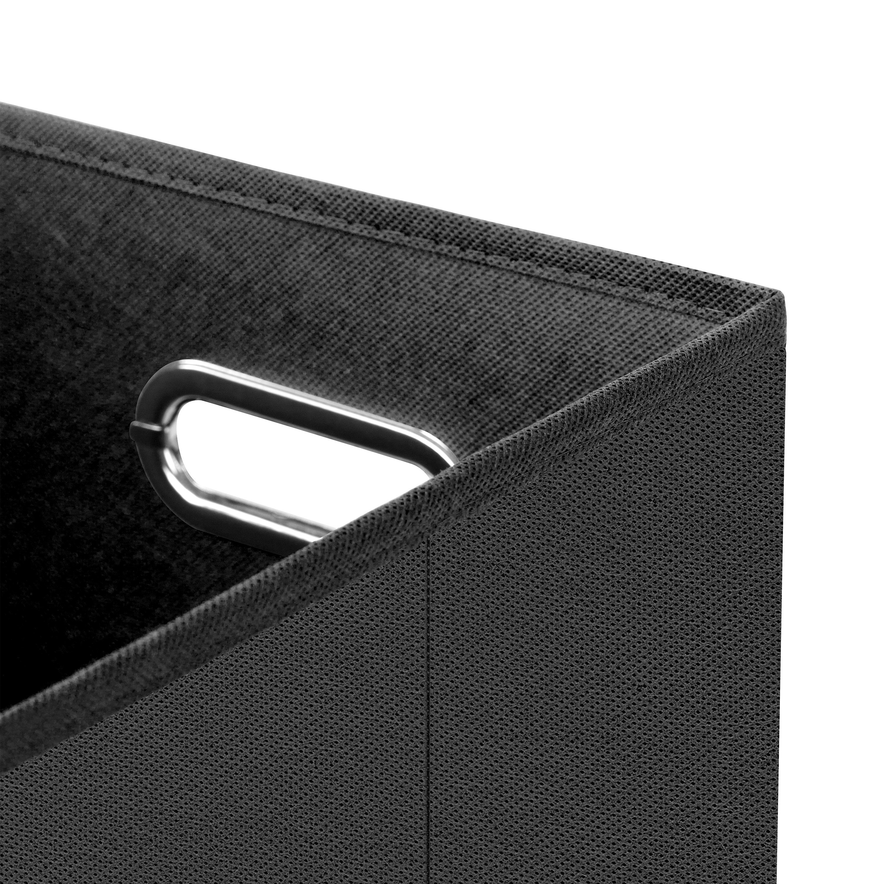 StickandShine Faltbox 5er Set mit Deckel 25x25 cm – Hellgrau, Schwarz, Weiß, Türkis, Creme