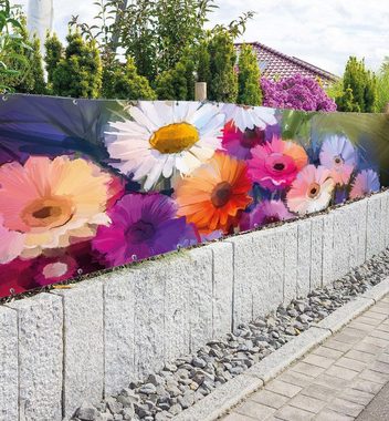 MyMaxxi Sichtschutzzaunmatten Zaunbanner Malerischer Blumenstrauß Sichtschutz Garten Zaun