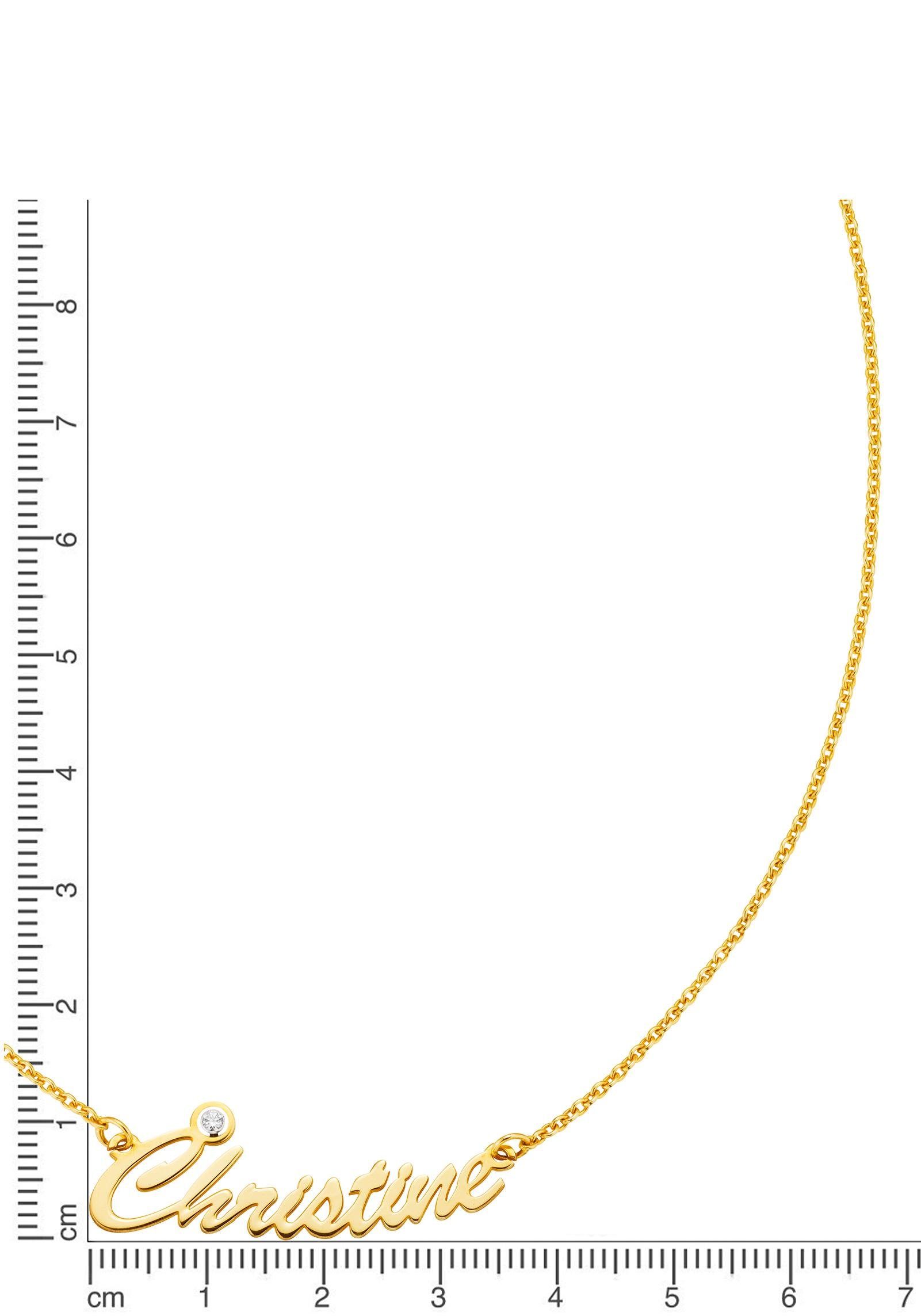 Firetti Namenskette Schmuck Geschenk Silber 925 Halskette mit deinem Namen, mit Zirkonia (synth)