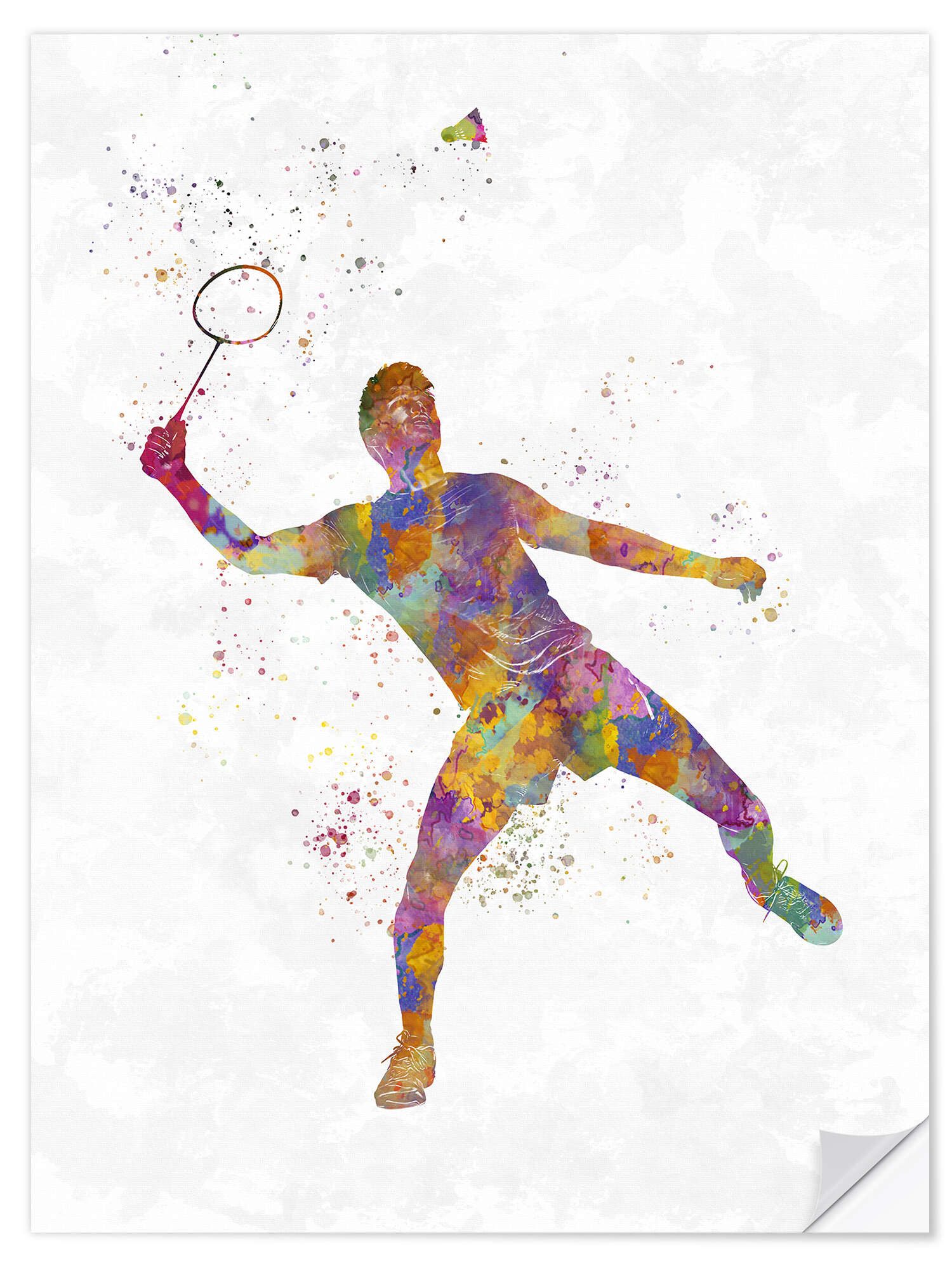 Posterlounge Wandfolie nobelart, Badmintonspieler I, Malerei