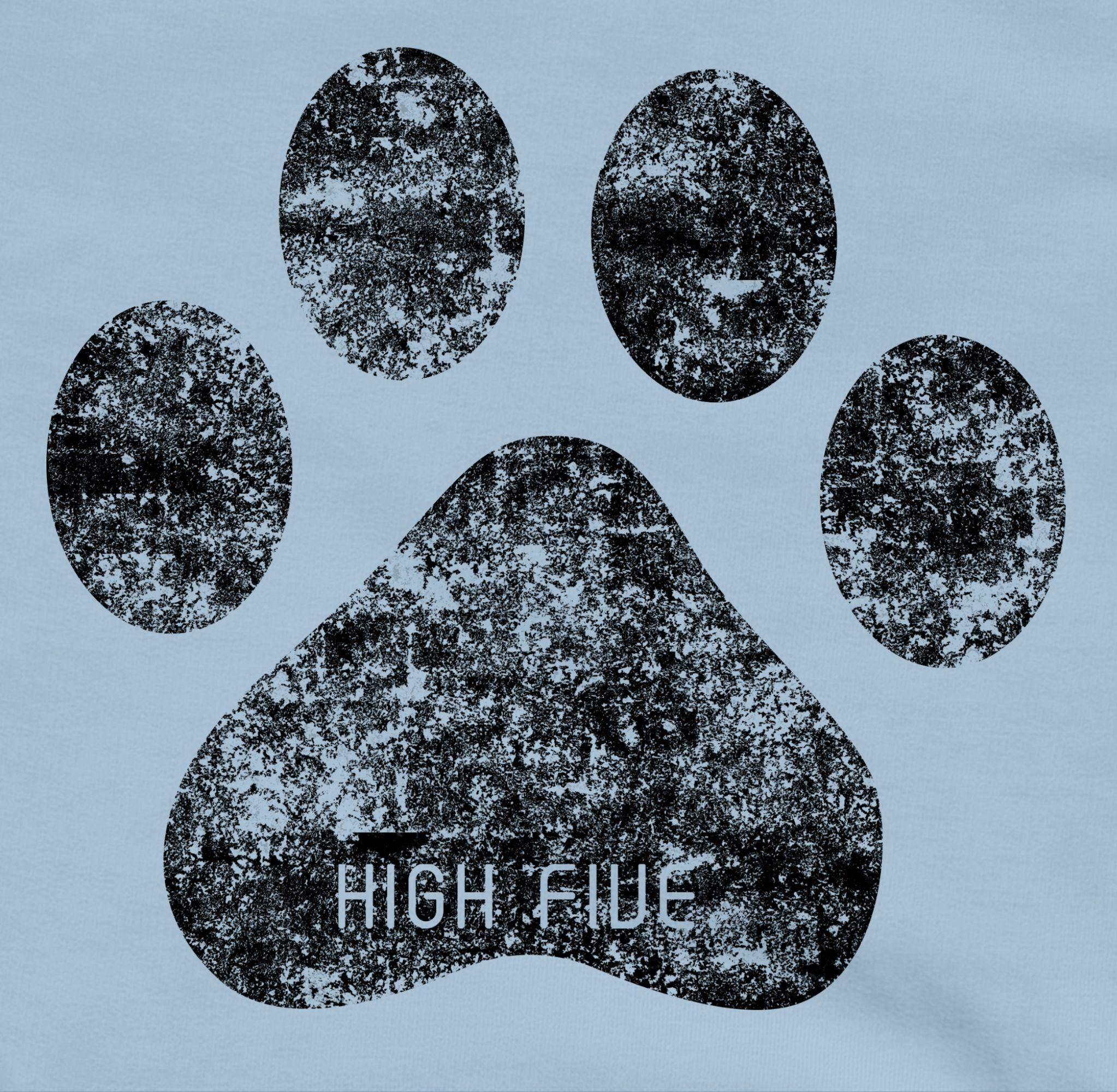 1 Shirtracer Print Hellblau Sweatshirt High Pfote Animal Tiermotiv Hunde Five