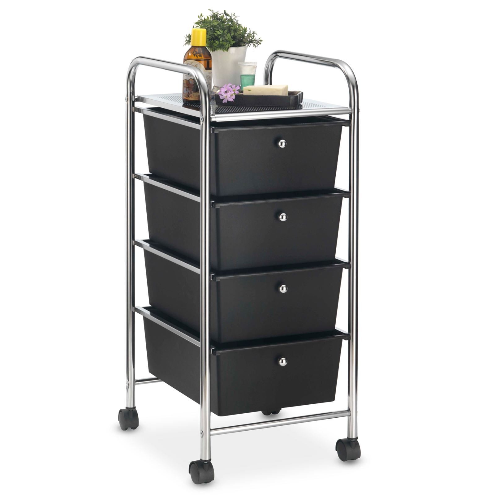 IDIMEX Beistellwagen GINA, Badrollwagen 5 Schubladen Kosmetikwagen schmal mit Rollen schwarz. Reduzierter Preis € 38,95. Unverbindliche Preisempfehlung € 53,95