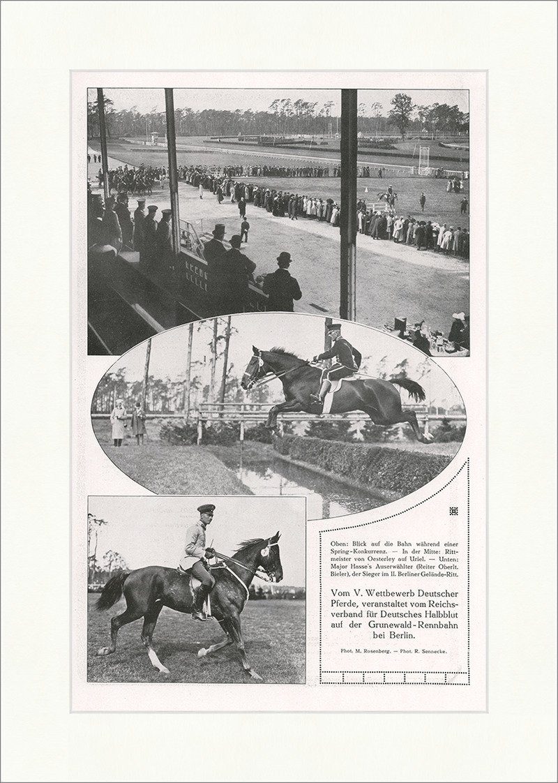 Kunstdruck V. Wettbewerb Deutscher Pferde Grunewald Pferderennen Berlin F_Vintage