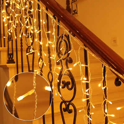 interGo LED-Lichtervorhang »LED Lichterkette Eisregen lichtvorhang weihnachten innen fensterdeko«, 200-flammig, Weihnachtsbeleuchtung Weihnachtslicht Weihnachtsdeko
