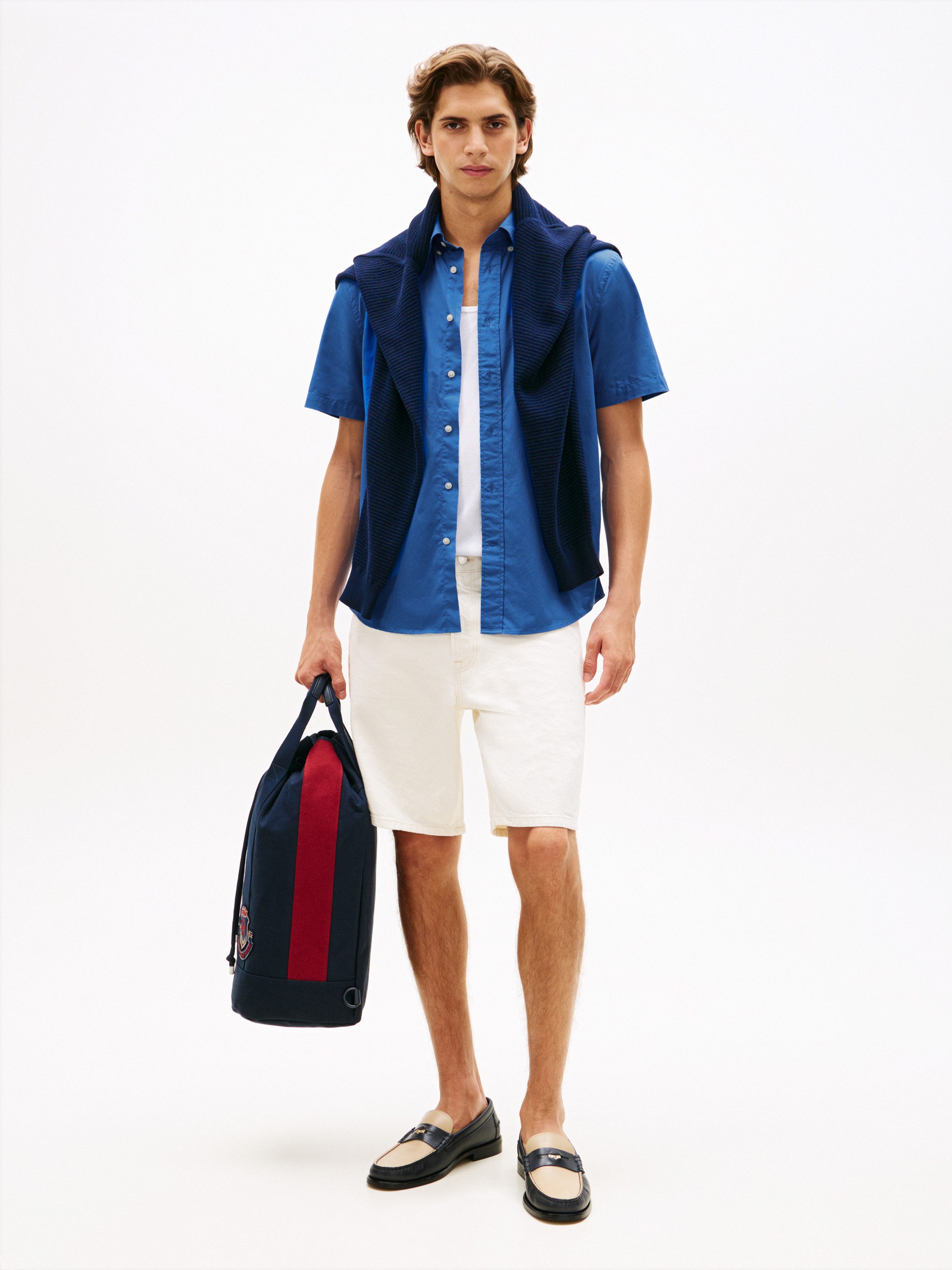 Tommy Hilfiger Kurzarmhemd FLEX POPLIN SOLID Regular fit mit Button-Down-Kragen