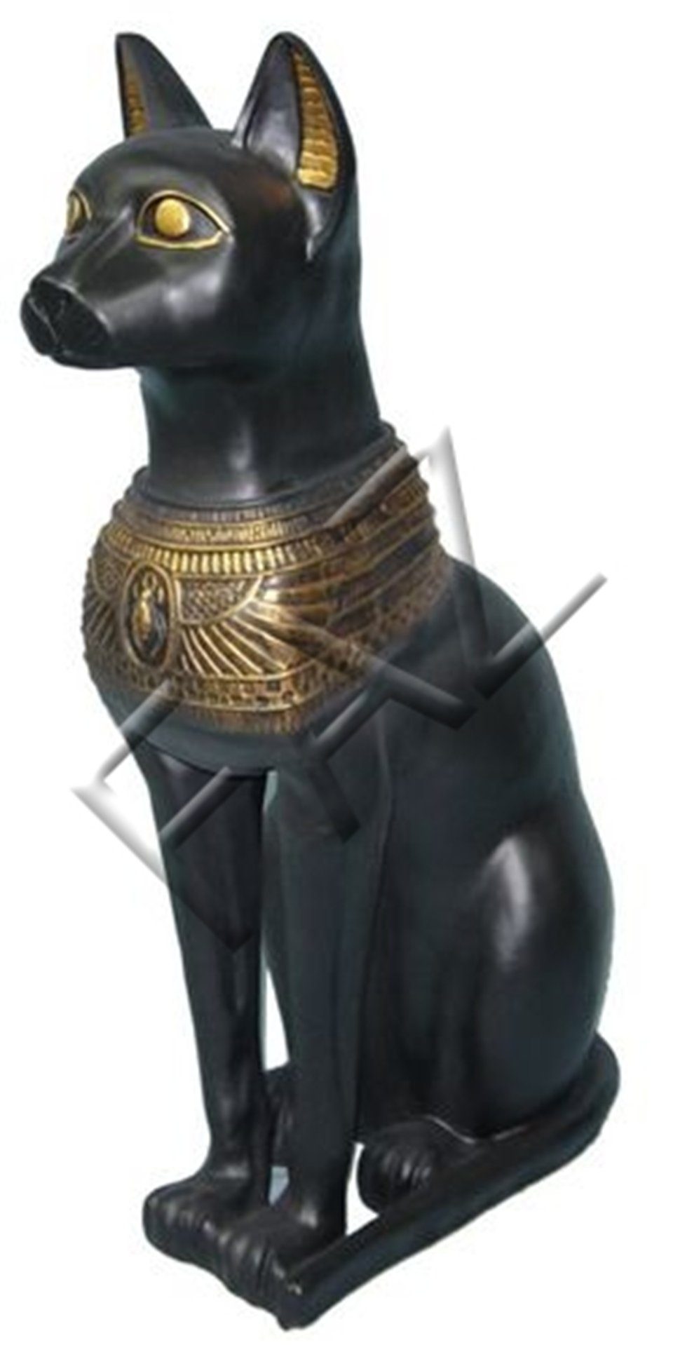 Katze Skulpturen Schwarz Skulptur Ägyptische Statue Dekofigur Figur Figuren JVmoebel Design