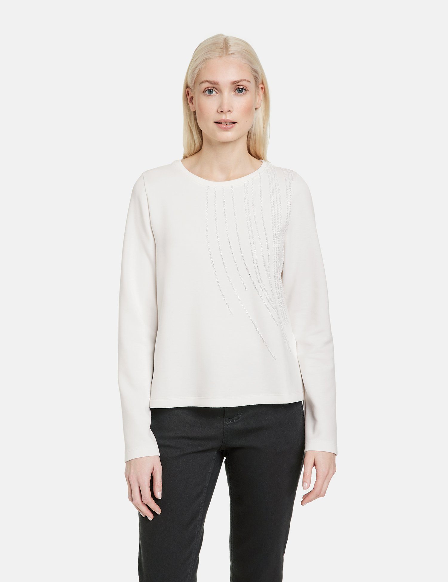 Taifun Langarmshirt Softes Sweatshirt mit Glitzer-Stickerei, Sweatshirt ...