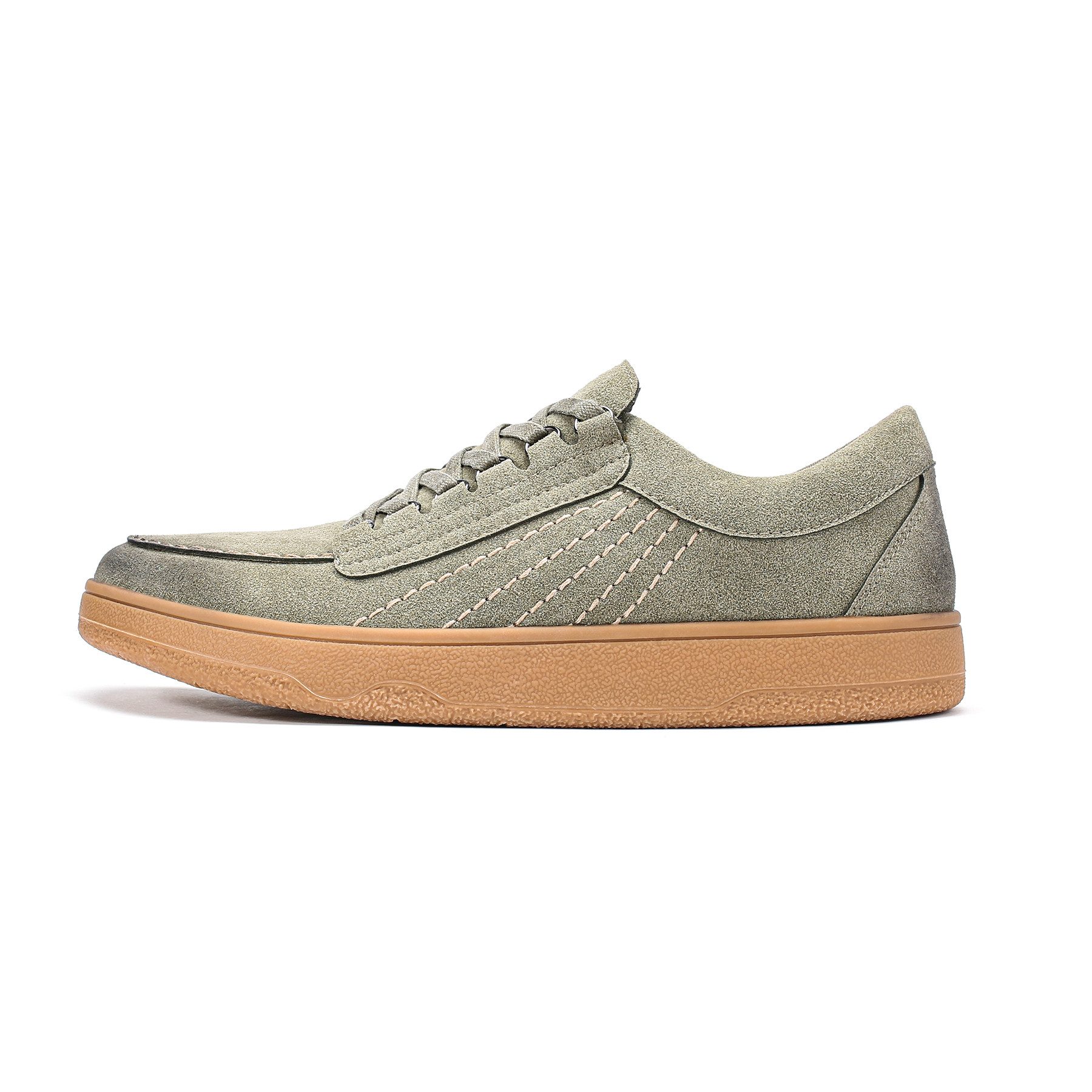 Allthemen Schnürschuh Herren Casual Schnürschuhe aus Rindnubukleder Freizeitmodell Sneaker