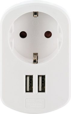 Schwaiger LAD240 532 USB-Adapter Schukostecker zu USB 2.0 A Buchse, Schukobuchse, universal verwendbar