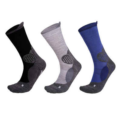 Wandersocken Trekkingsocken mit mittelstarker Polsterung Coolmax funktionsocken sport socken damen outdoor socken herren funtionsocken (Beutel, 3 Paar)