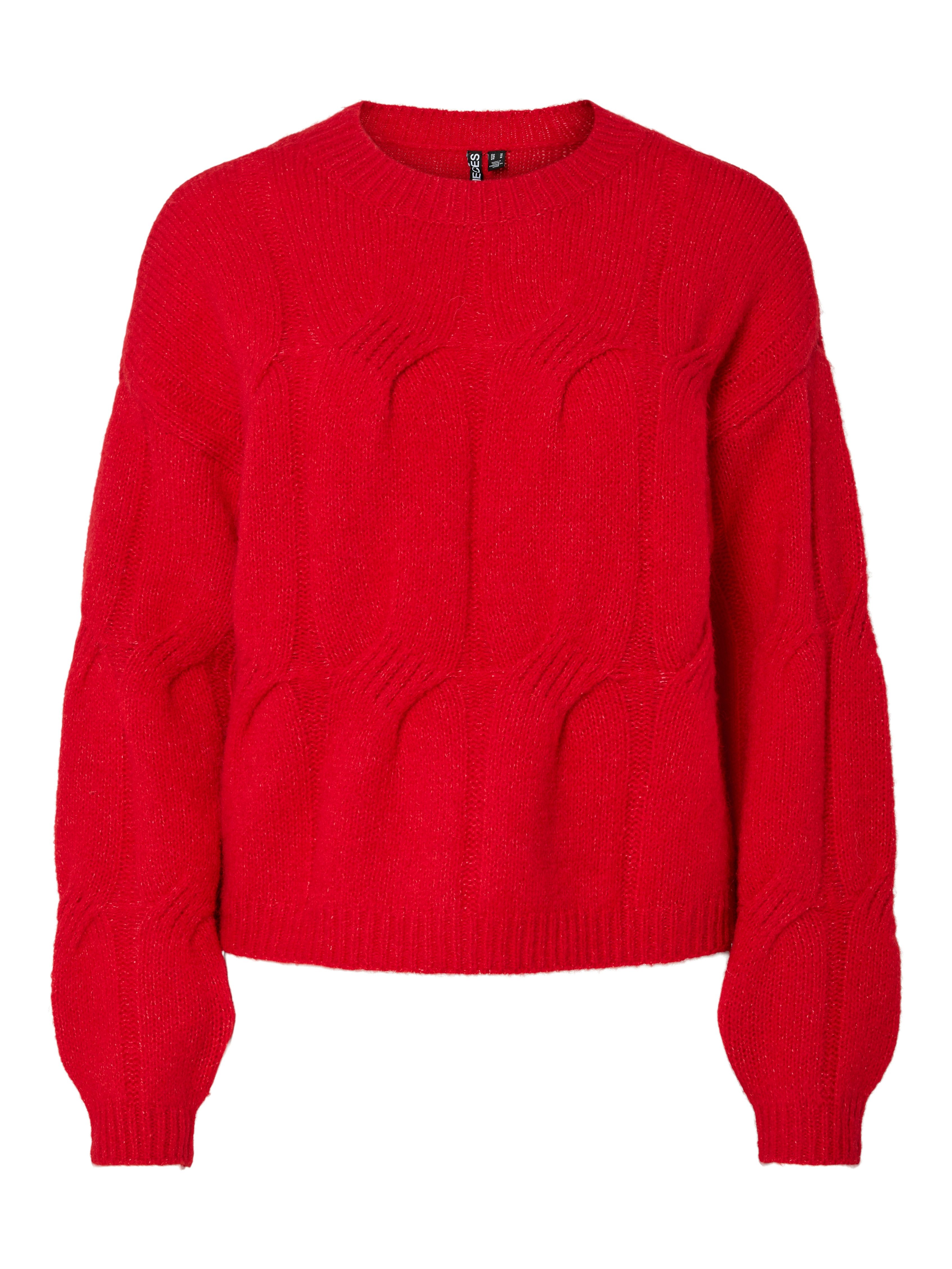 pieces Strickpullover PCJENNA LS O-NECK CABLE KNIT NOOS BC günstig online kaufen