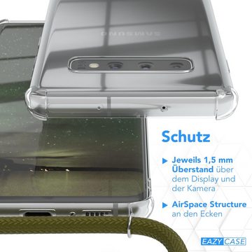 EAZY CASE Handykette Kette Clips Schwarz für Samsung Galaxy S10 6,1 Zoll, Handykette mit Band Cross Bag für Mann und Frau Festivalbag Olive Grün