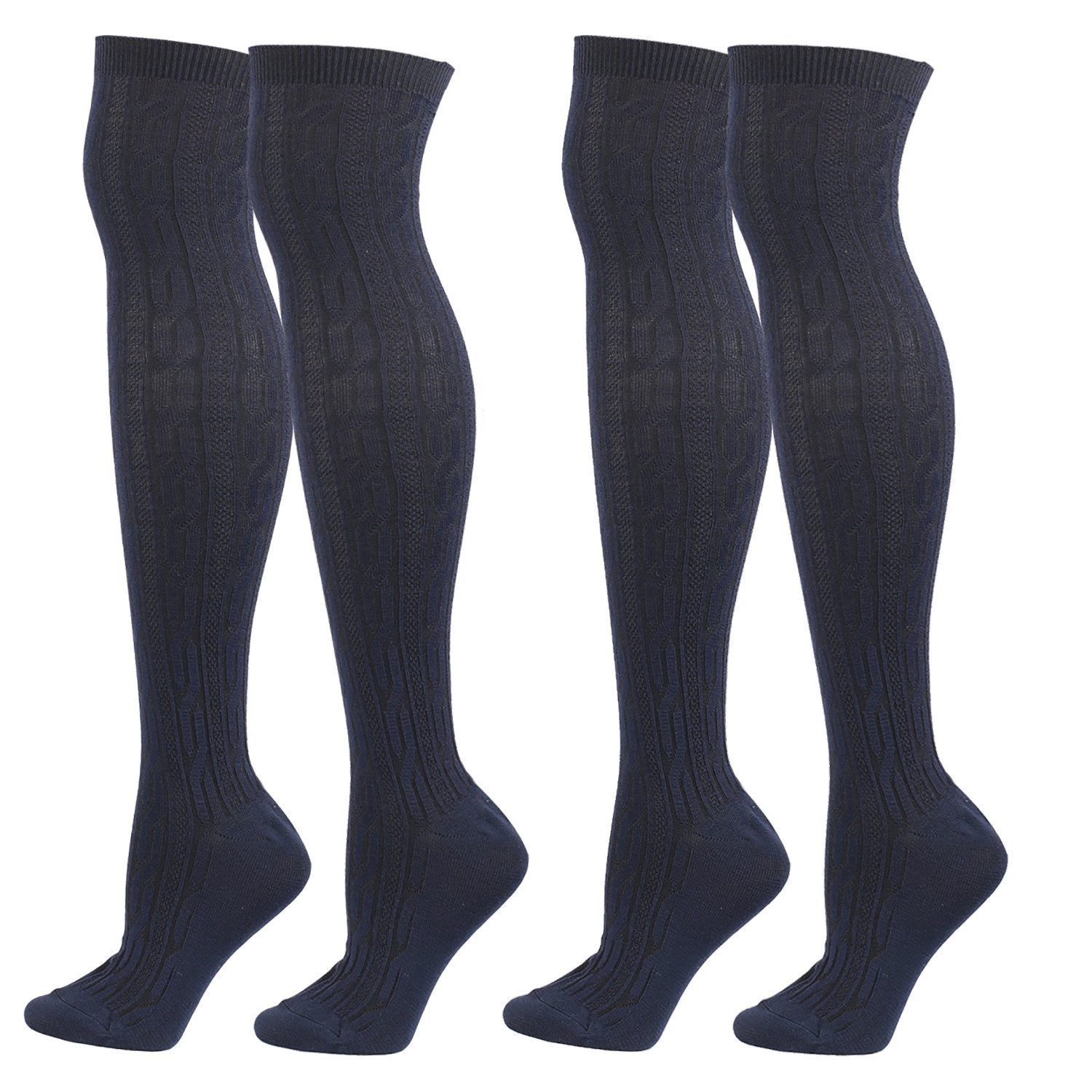 Refttenw Overknees 2 Paar Damen Winter Warme Overknees, Hohe Socken Гольфы