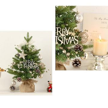 Dekorative Künstlicher Weihnachtsbaum Mini Künstlich Weihnachtsbaum, Tisch Tannenbaum Weihnachten, Mit drehbarem Oktavfuß Tisch Tannenbaum Weihnachten Deko für Büro